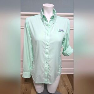 Columbia SPF50 Mint Green Button-Up Shirt